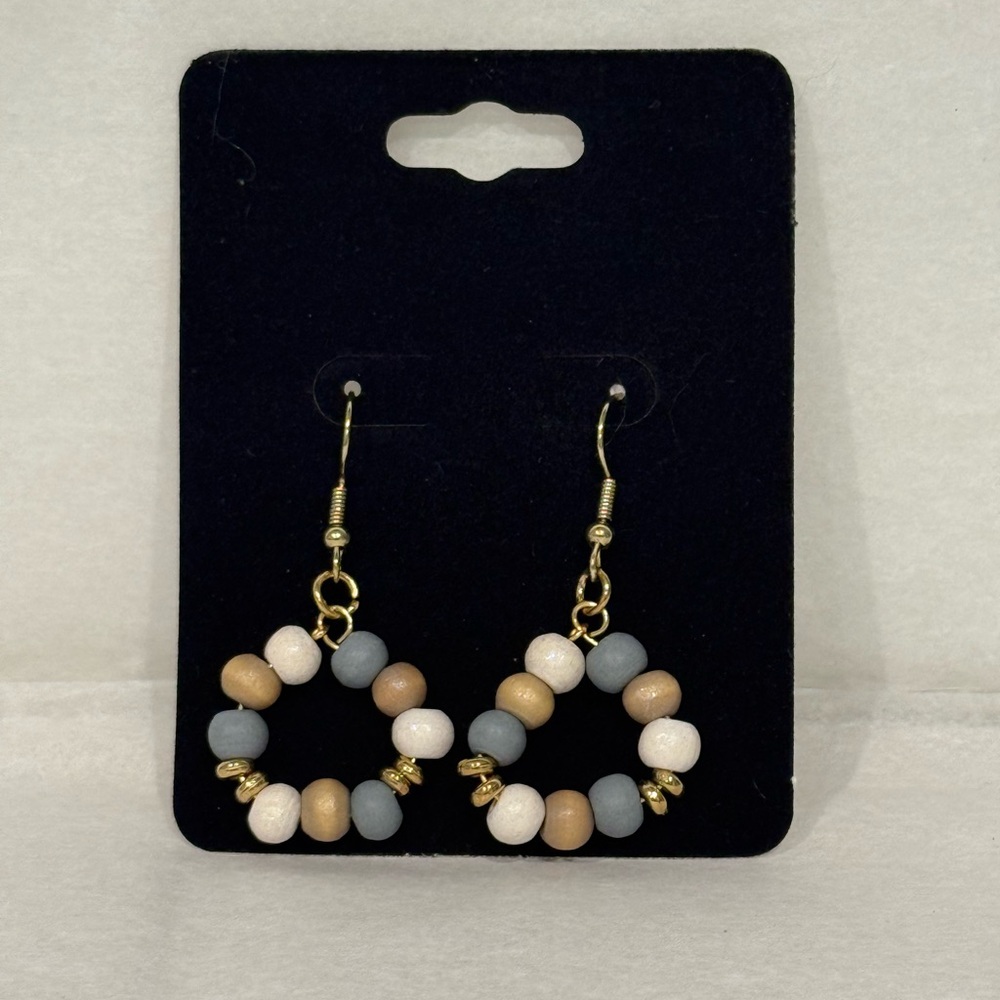 Handmade Elegant Beaded Hoop Earrings